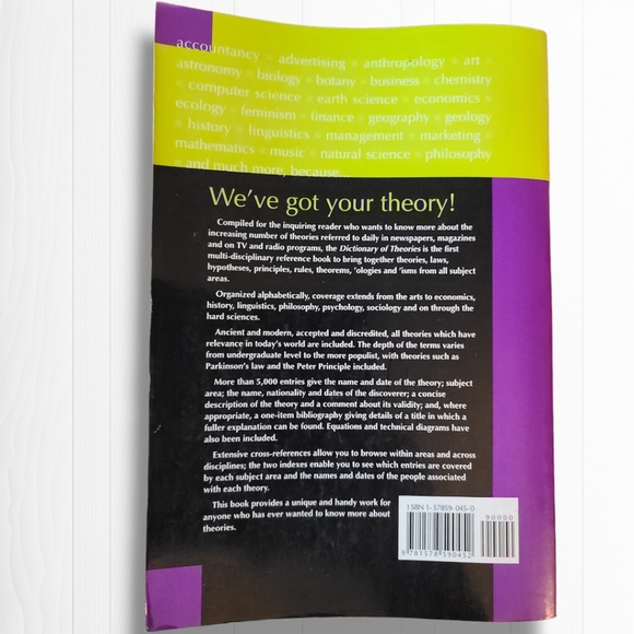 Dictionary of Theories by Jennifer Bothamley Paper Back Book - Picture 2 of 3